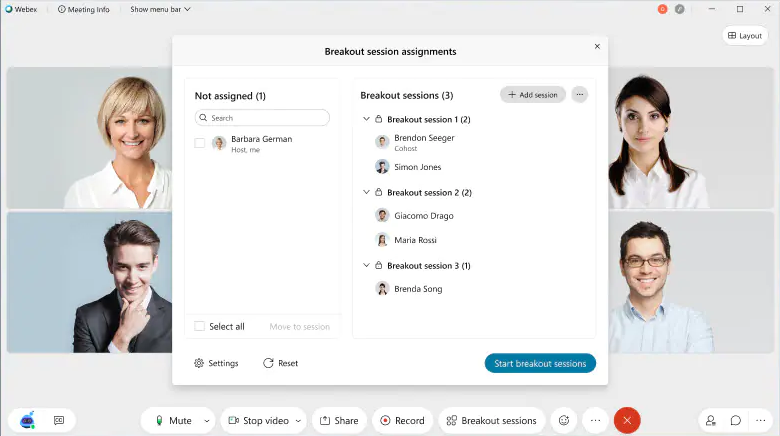 Cisco Webex Breakout Sessions