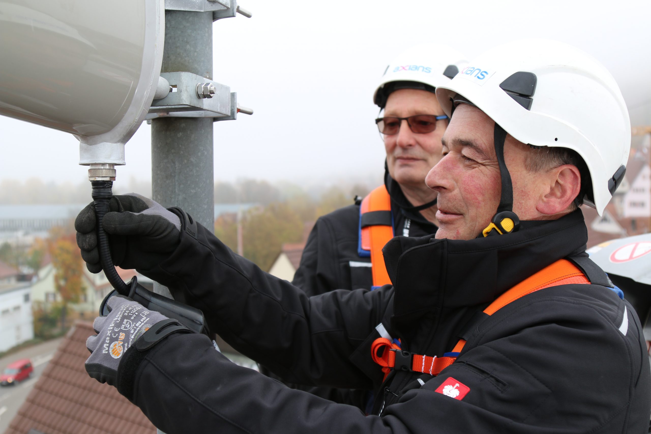 LoRaWAN Aufbau auf einem Dach