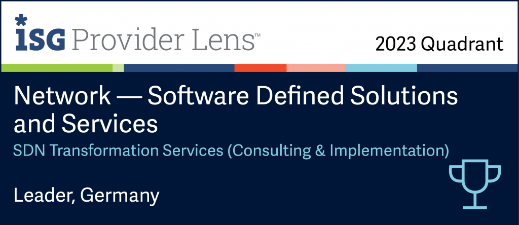 Axians wurde in der Kategorie SDN Transformation Services (Consulting& Implementation) in Deutschland als Leader ausgezeichnet (Quelle: ISG)